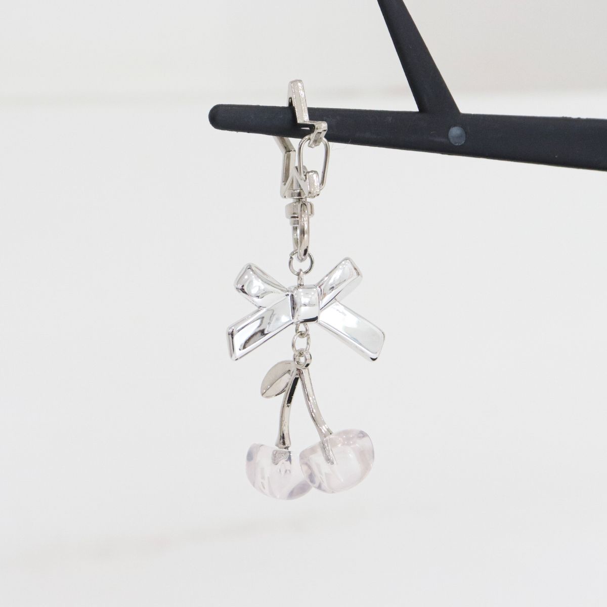 Bow & Cherry Drop Earrings – Red, Black, Clear