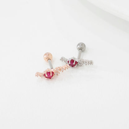 Helix Barbell – Star Cluster (Red) in Pink & Silver R
