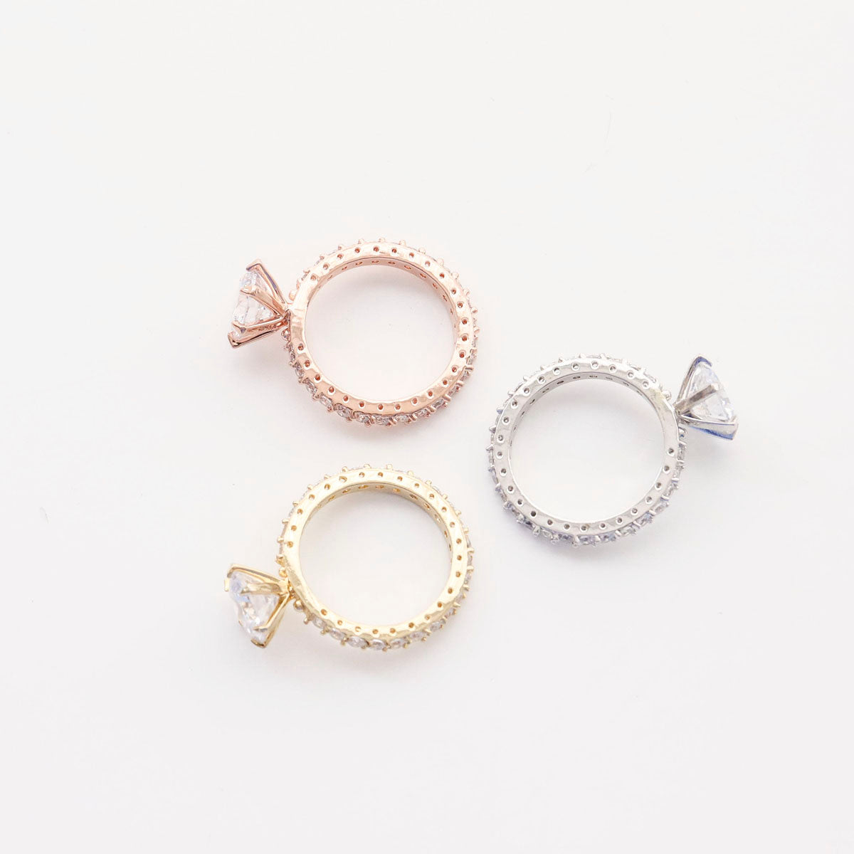 CZ Solitaire Eternity Band - Engagement & Anniversary Ring