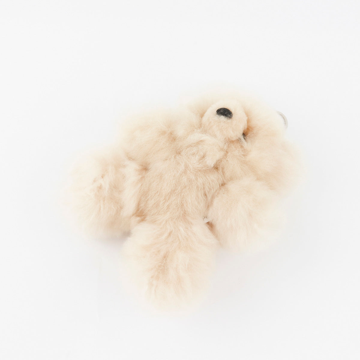 20cm Giant Real Alpaca Fur Teddy Bear Keychain Bag Charm