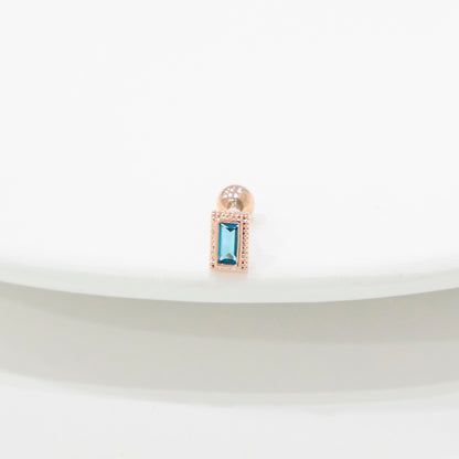 Baguette CZ Barbell Piercing – Single | Surgical Steel Post