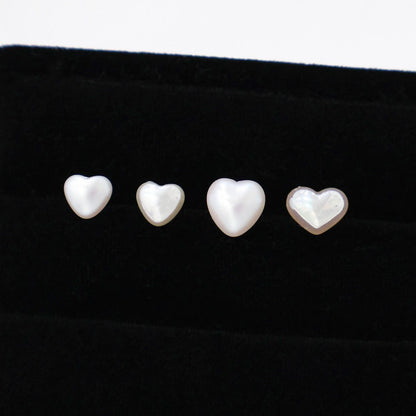 Aurora Heart Pearl Barbell - 4 Types | Helix, Conch, Tragus Earring