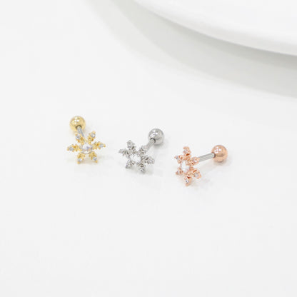 Winter Snowflake Stud Earrings – 2 Styles in Gold, Silver & Rose Gold | 8TTITTO8
