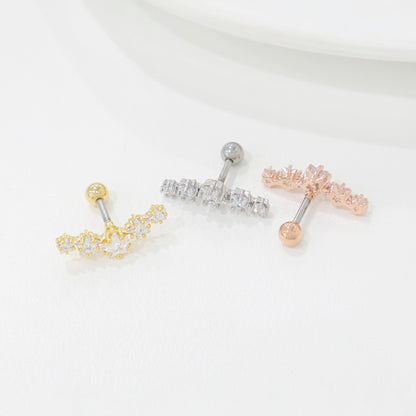 CZ Star Curved Barbell - Cartilage Piercing Earring