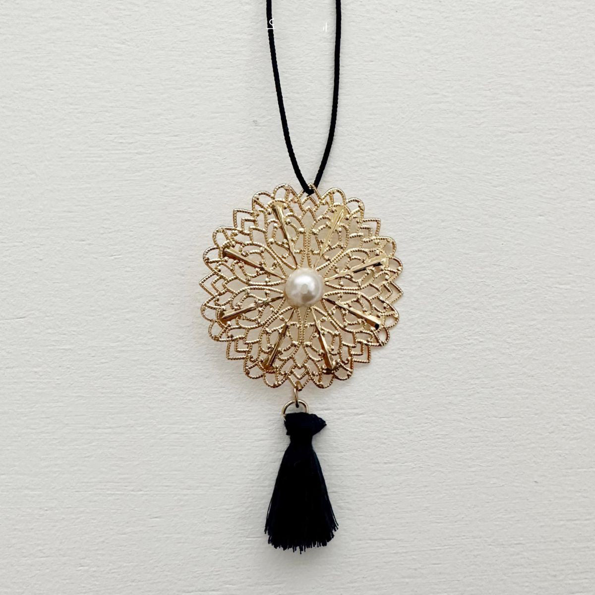 Navy tassel norigae ornament detail shot