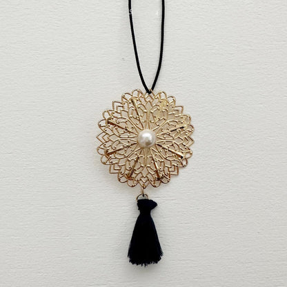 Navy tassel norigae ornament detail shot