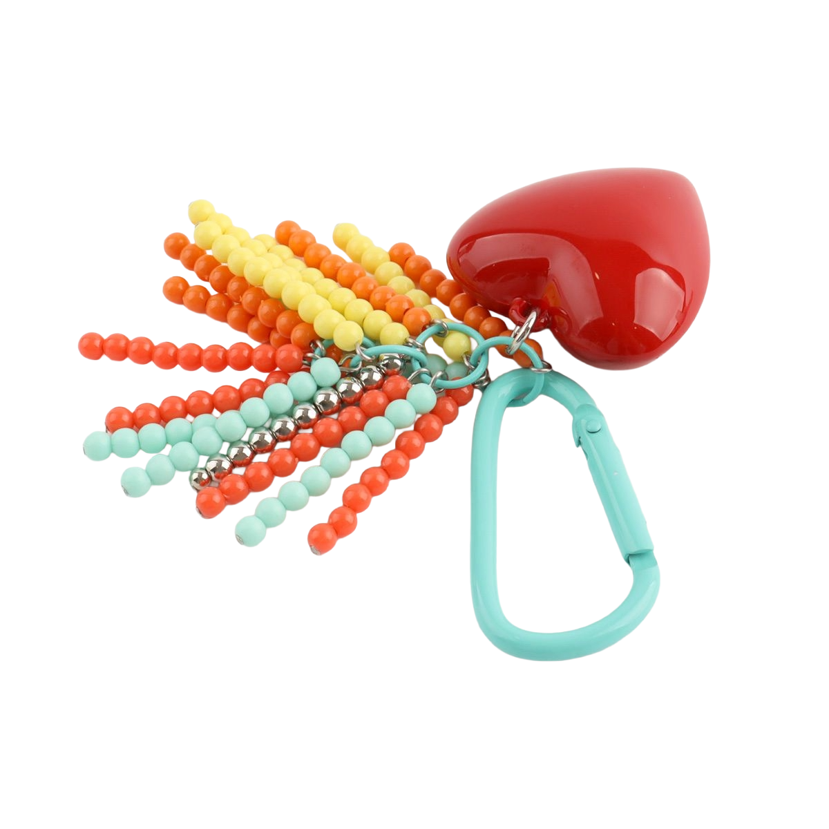 💖 Handmade Heart Beaded Keychain - Y2K Colorful Bag Charm | 4 Colors