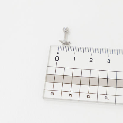 Starburst Helix Barbell Stud – Gold / Rose Gold / Silver (Single)