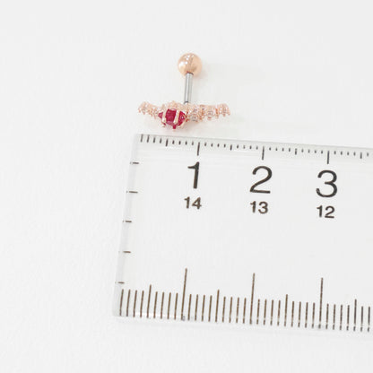 Helix Barbell – Star Cluster (Red) in Pink & Silver R