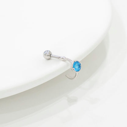 Blue CZ Barbell Studs (3 Styles) – Rhodium Plated