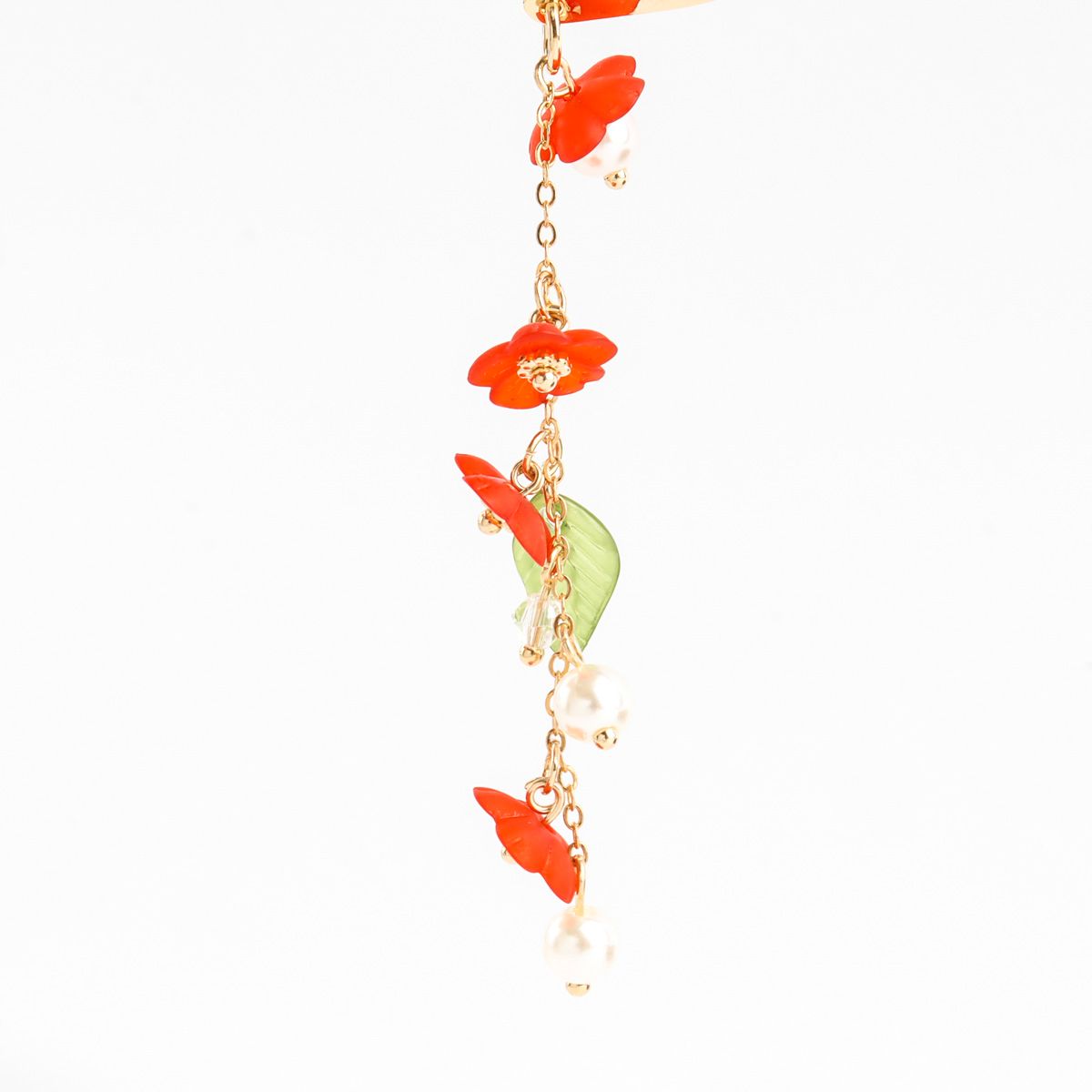 Handmade Floral Bookmark - Gold Hook with Pearl Drops