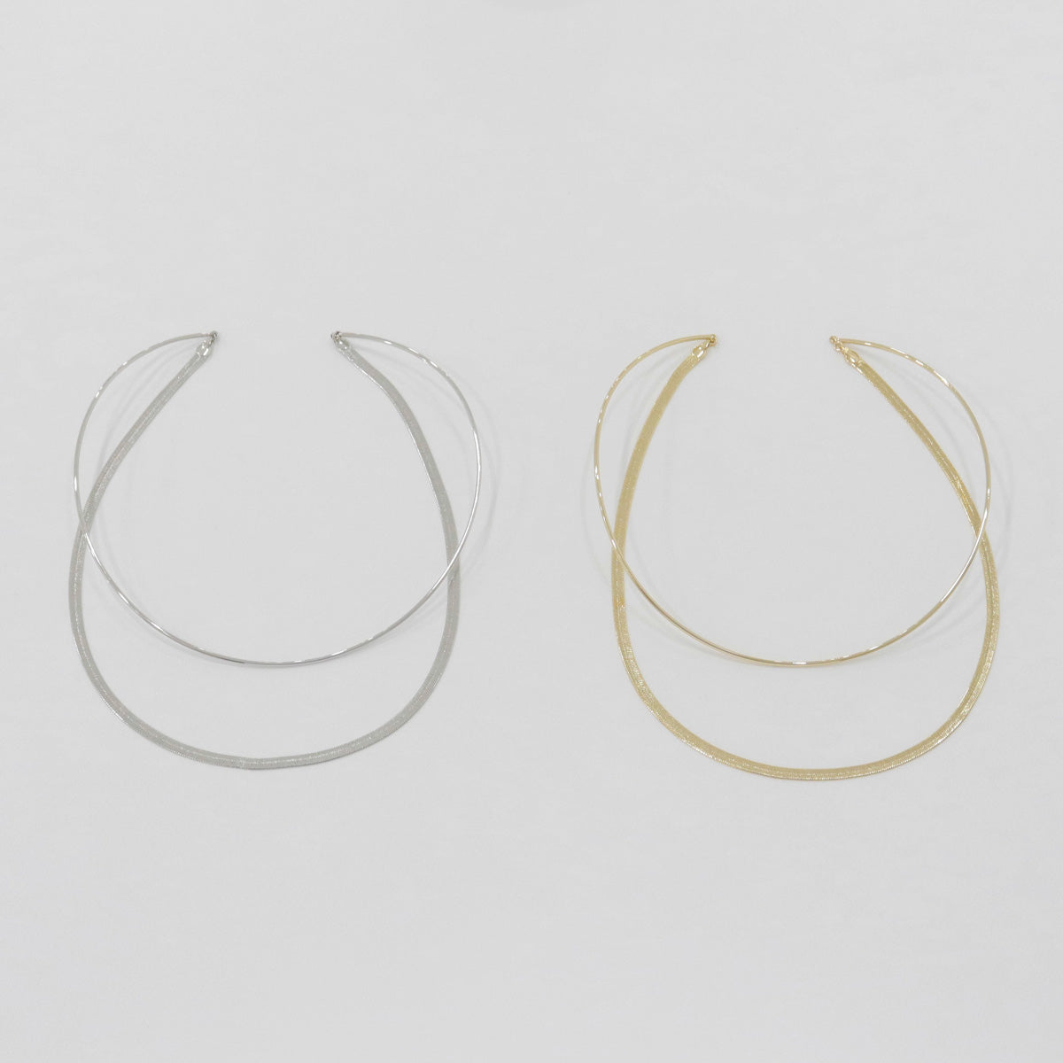 Layered Snake Chain Choker – Minimalist Brass Necklace | 8TTITTO8