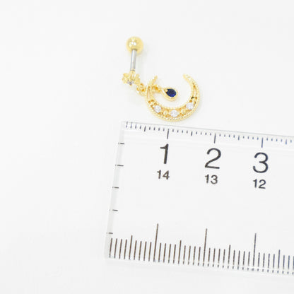 Celestial Moon Star Barbell Earring - Surgical Steel