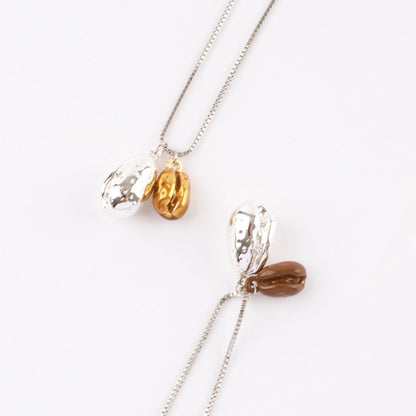 Coffee Bean Pendant Necklace - Barista Inspired Jewelry