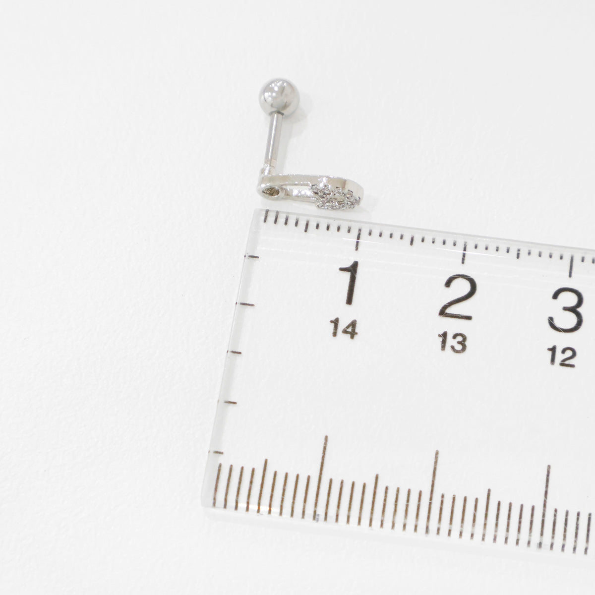 CZ Safety Pin Helix Earrings — Minimal Sparkle Barbell Studs in Silver & Rose Gold