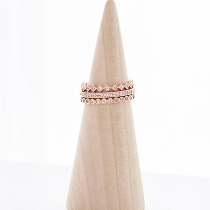 Pavé and bezel set stacking rings