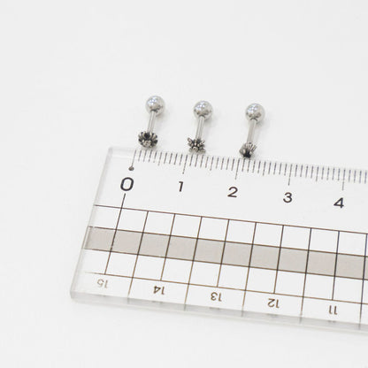 Antique Gothic Barbell Ball Earring – 4 Symbol Options