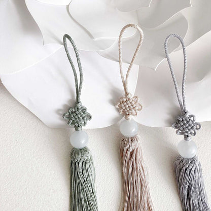 Korean Norigae Tassel Charm with Jade Bead Ornament
