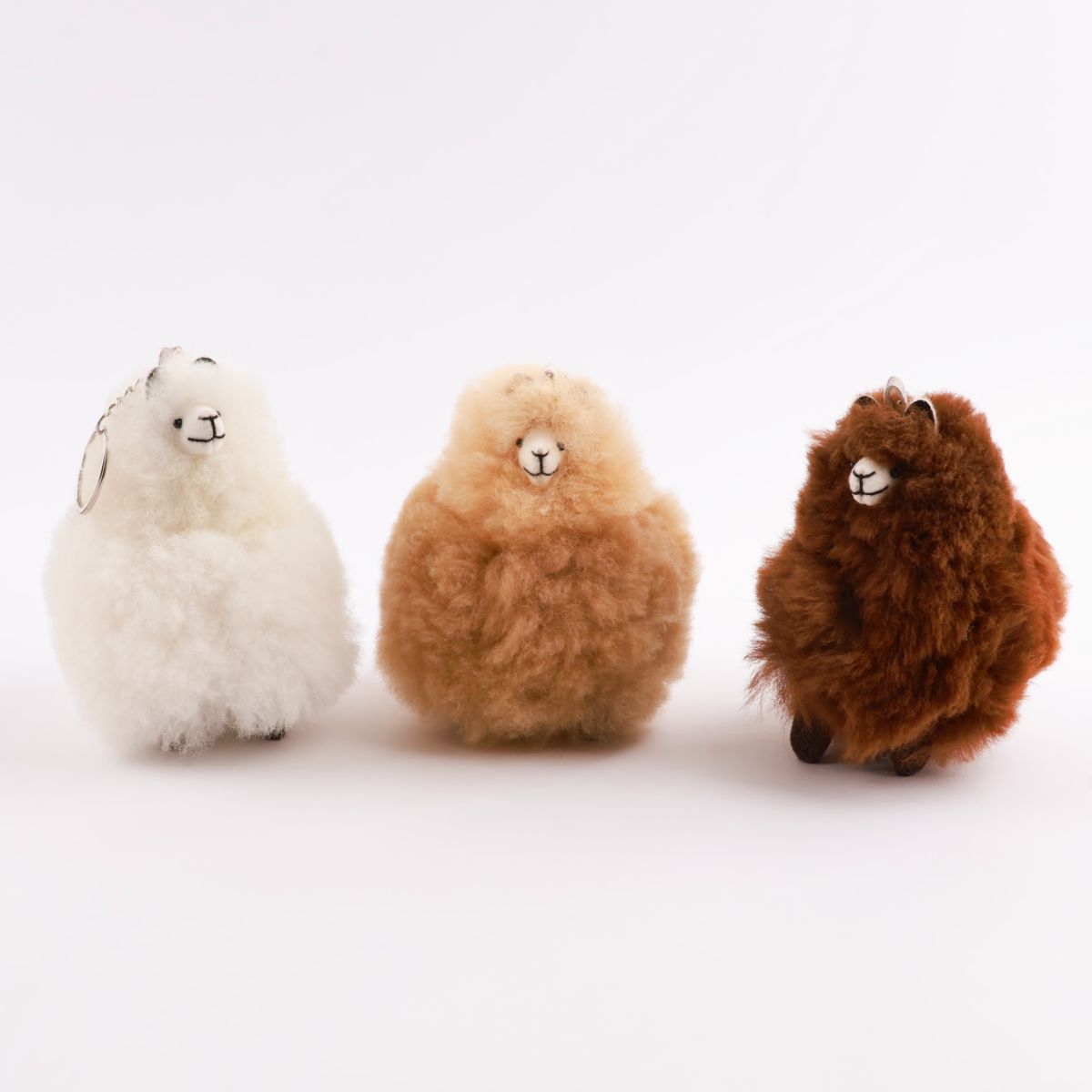 Handmade Real Alpaca Fur Keychain from Peru - 5 Colors Bag Charm