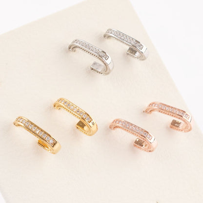 All three color options - gold, silver, rose gold oval drop earrings