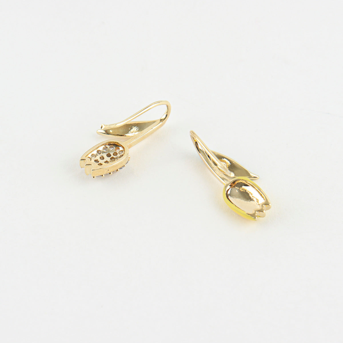 Asymmetric Tulip Ear Climbers - Gold