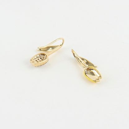 Asymmetric Tulip Ear Climbers - Gold