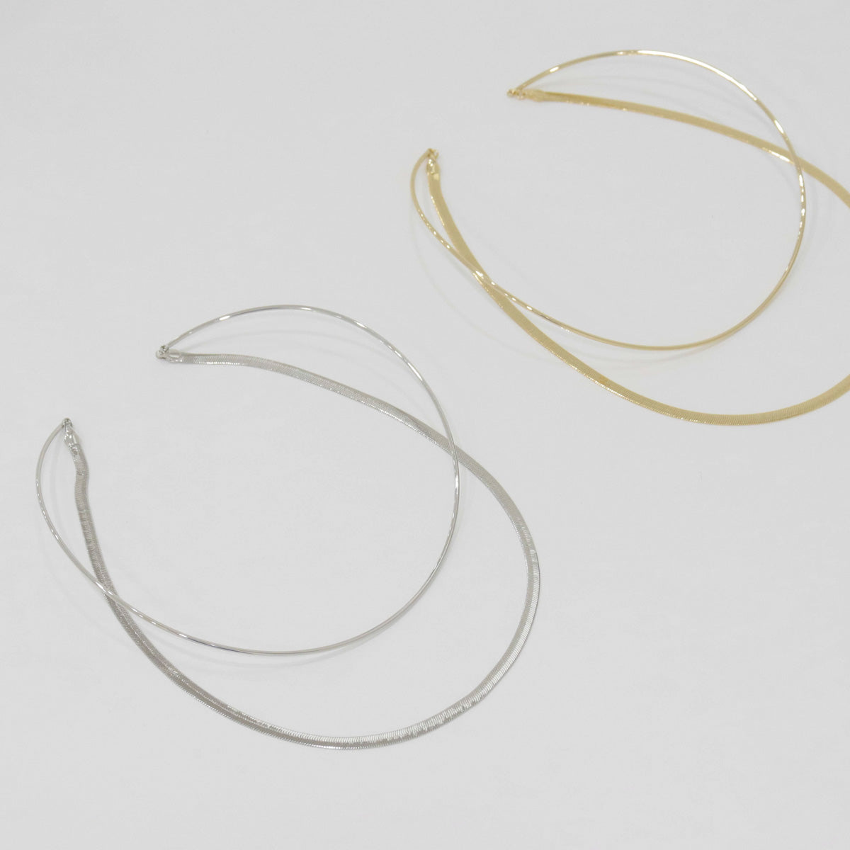 Layered Snake Chain Choker – Minimalist Brass Necklace | 8TTITTO8