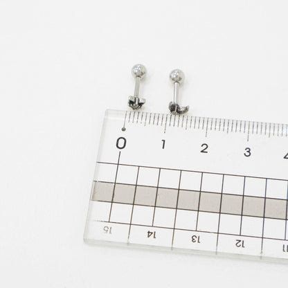 Gothic Stud Earrings,Star, Moon, Cross, Fleur de Lis, Crown Surgical Steel barbell stud