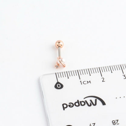 Faux Pearl Cubic Planet Piercing,Surgical Steel Inner Conch Helix Jewelry, Modern Layered Ear Curation Minimal,Saturn Planet piercing