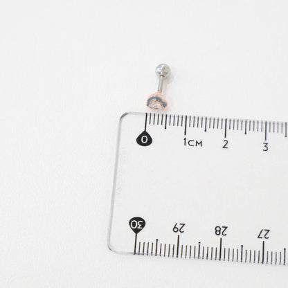 Sweetheart Crystal Barbell Stud Earrings – Ocean Blue & Blush Pink