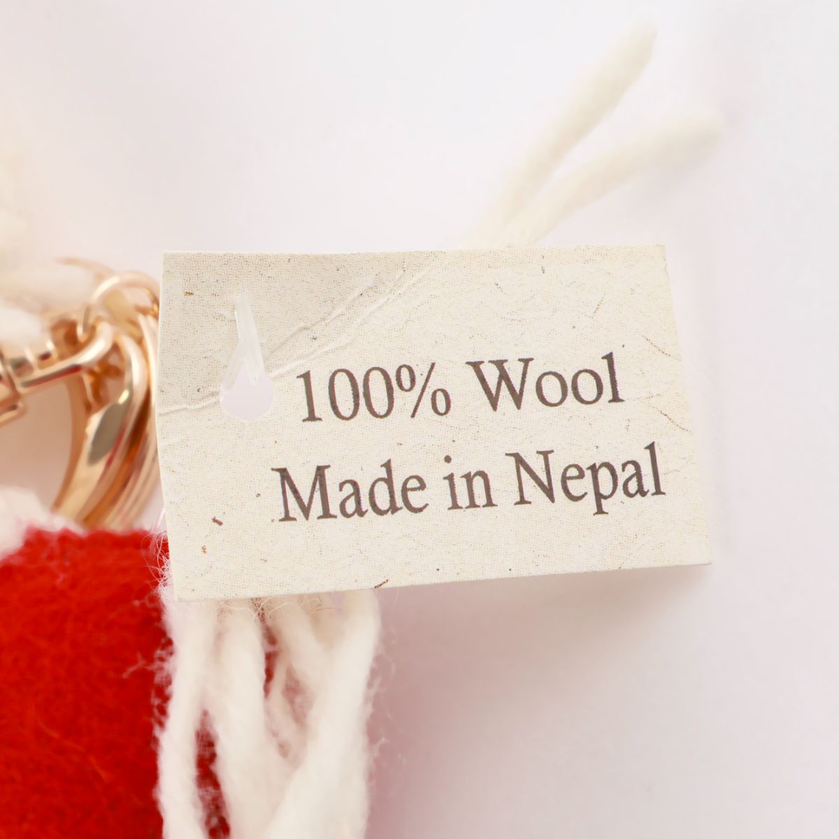 2026 Year of the Red Horse Wool Felt Lucky Charm Keychain - Handmade in Nepal