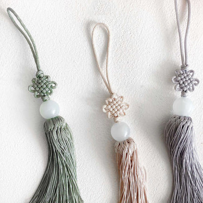 Korean Norigae Tassel Charm with Jade Bead Ornament