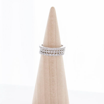 Pavé and bezel set stacking rings