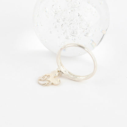 925 Sterling Silver Heavy Solid Mickey Mouse Charm Dangle Ring Thick Band Jewelry Gift