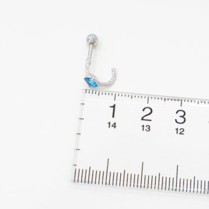 Blue CZ Barbell Studs (3 Styles) – Rhodium Plated