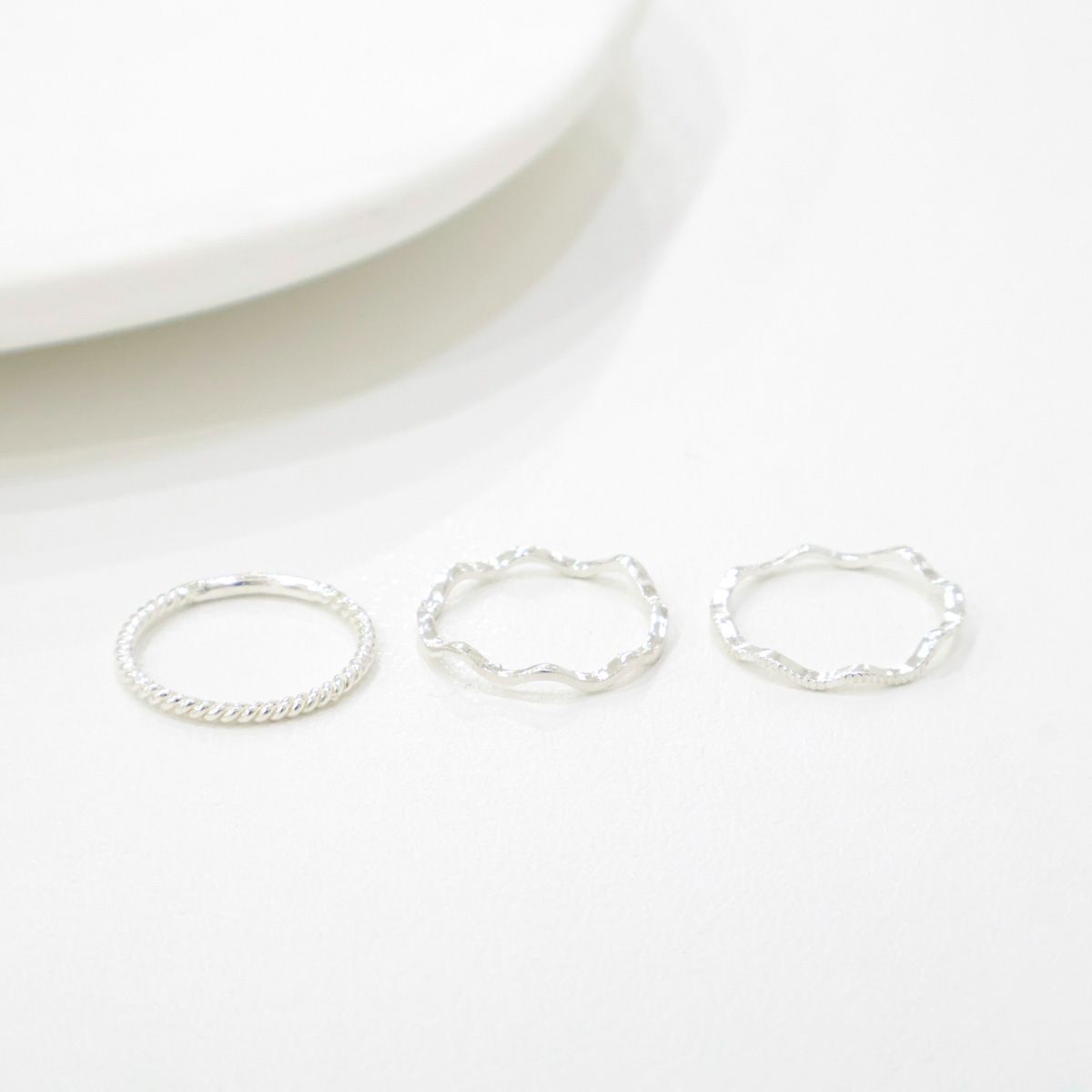 925 Silver Layered Midi Ring Set – 5 Pieces | 8TTITTO8