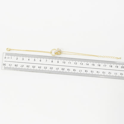 Minimalist Triangle Pendant Chain Bracelet, Delicate Triforce Symbol chram bracelet
