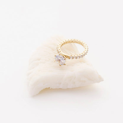 CZ Solitaire Eternity Band - Engagement & Anniversary Ring