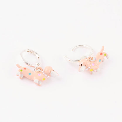 Dachshund Hoop Earrings – Playful Handcrafted Dog dangle