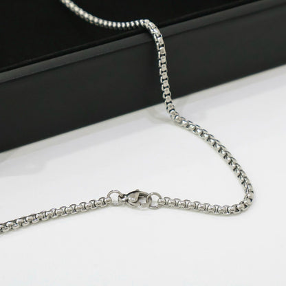 Gothic Cross Necklace with Red Gem - Vintage Stainless Steel Pendan