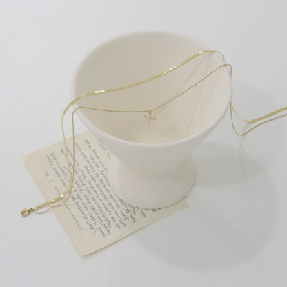 Layered Cross Pendant Necklace, Snake Chain & Box Chain Layered Necklace