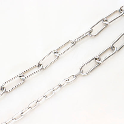 Surgical Steel Balloon Dog Padlock Mixed Chain Toggle Necklace