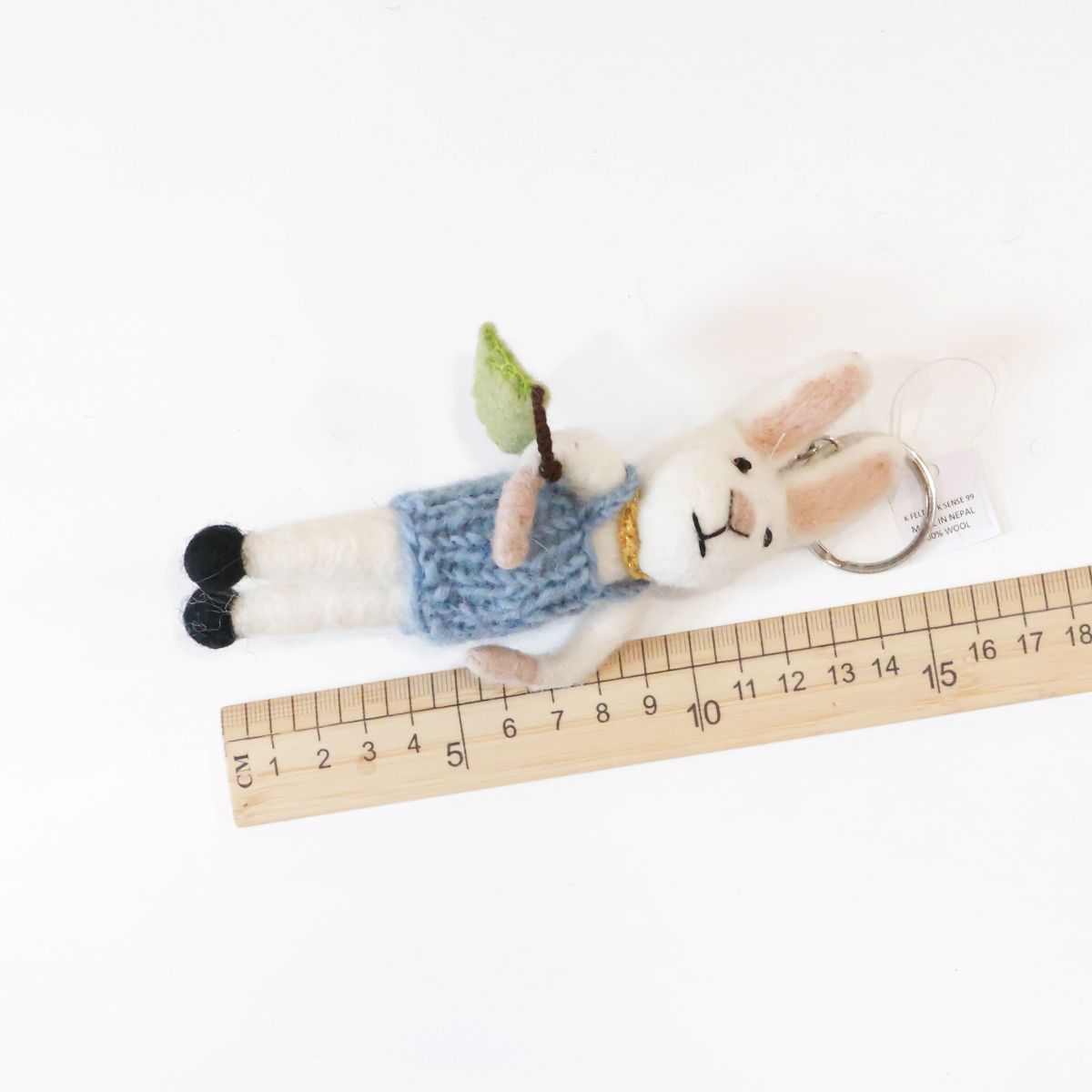 Handmade Wool Felt Animal Bag Charm - Cottagecore Rabbit & Bear Keychain - Cozy Winter Gift