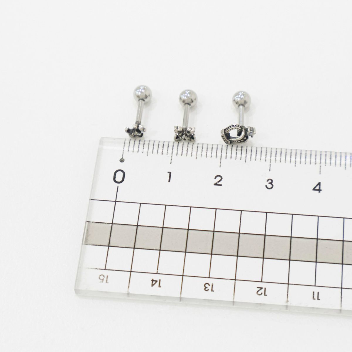 Gothic Stud Earrings,Star, Moon, Cross, Fleur de Lis, Crown Surgical Steel barbell stud