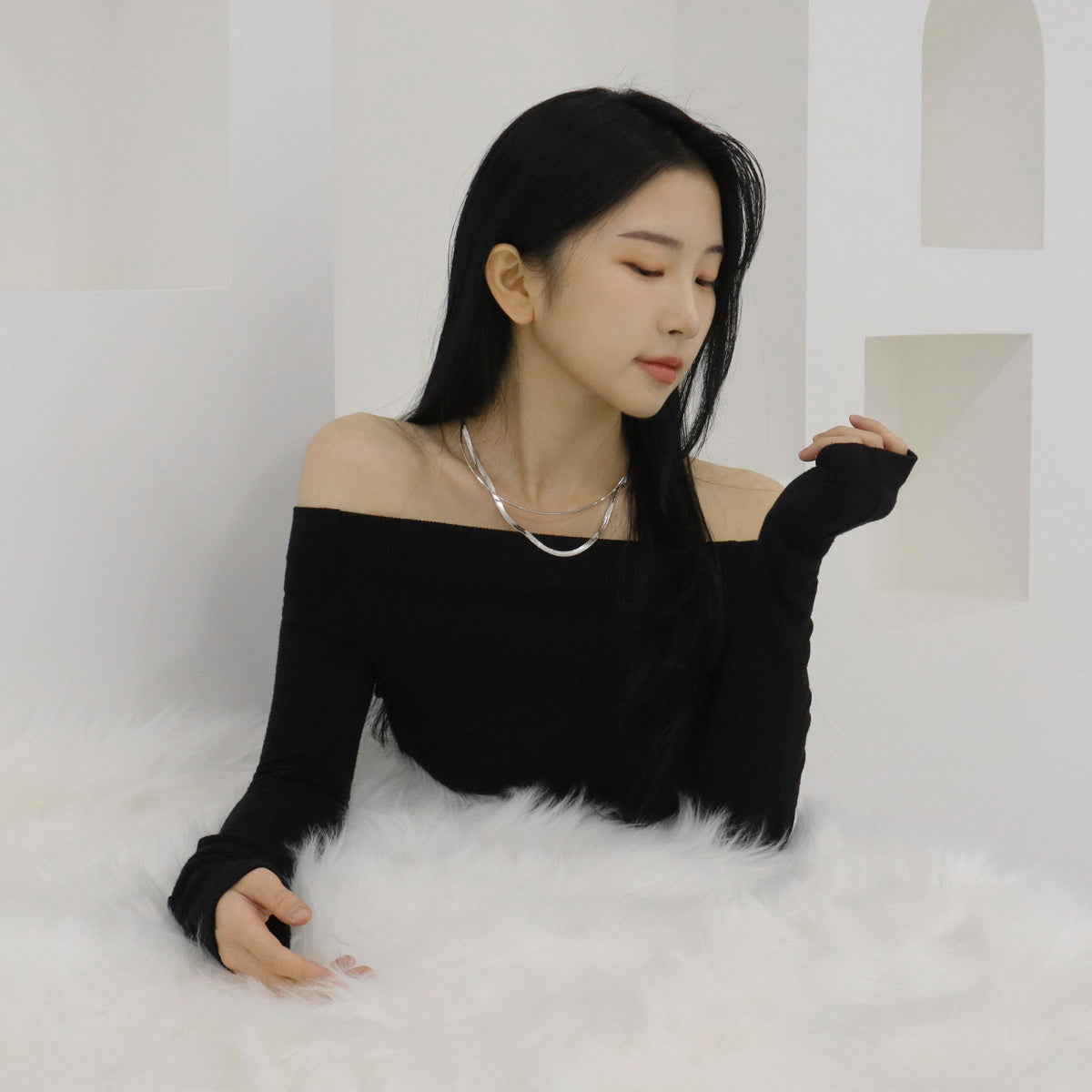 Layered Snake Chain Choker – Minimalist Brass Necklace | 8TTITTO8