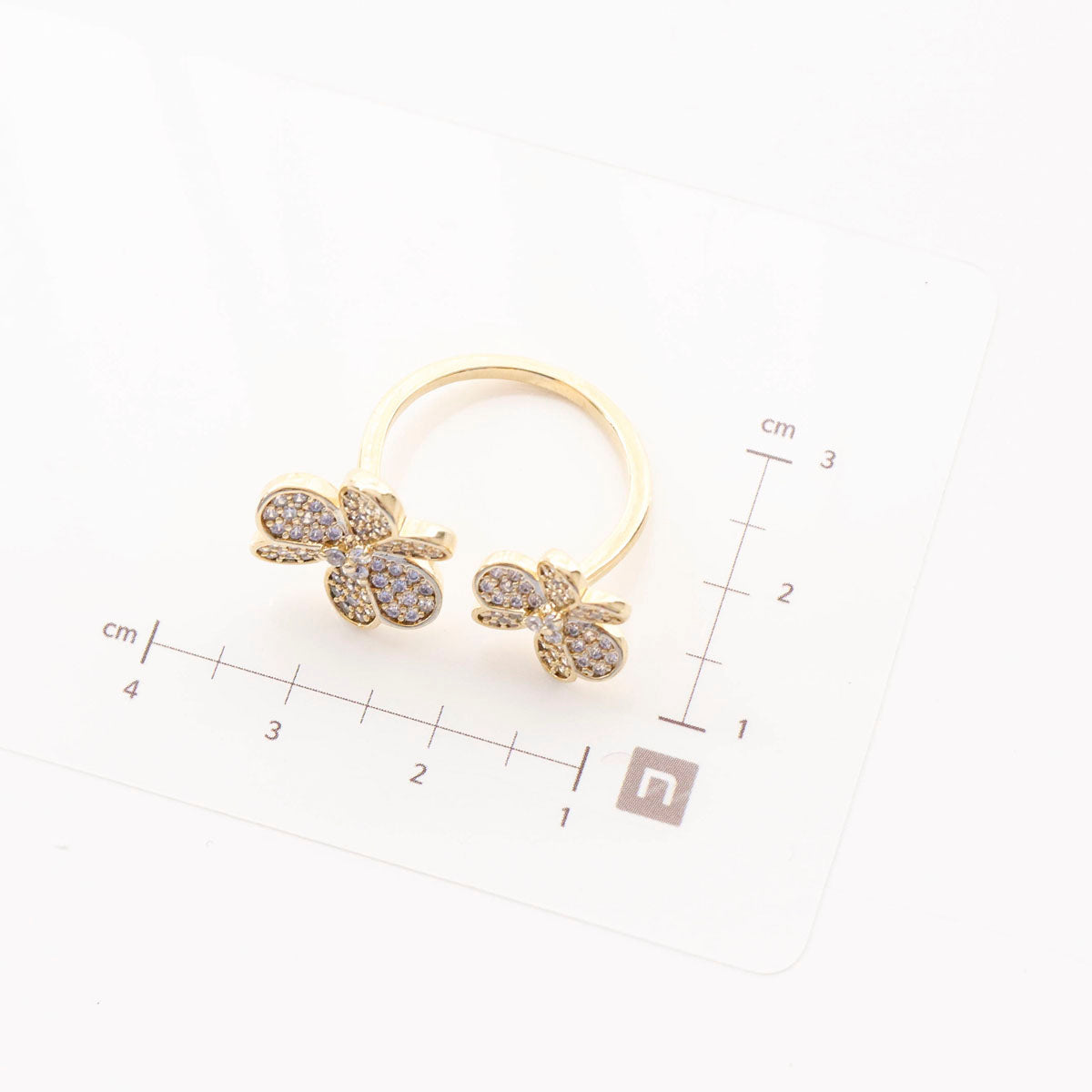 Lucky Clover Pavé Adjustable Ring — Sparkling Statement Cocktail Ring for Women, Gold Silver Rose Gold, Luxury Four-Leaf Clover Jewelry Gift
