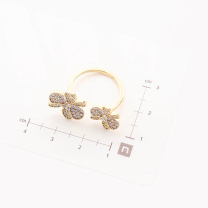 Lucky Clover Pavé Adjustable Ring — Sparkling Statement Cocktail Ring for Women, Gold Silver Rose Gold, Luxury Four-Leaf Clover Jewelry Gift