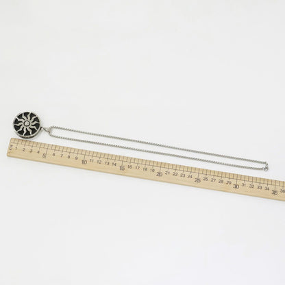 Sun Symbol Pendant Necklace — Stainless Steel Medallion | Unisex Layered Jewelry