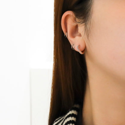 Sparkly Pavé Heart Huggie Hoop Earrings - 7 Colors CZ Cubic Zirconia | 14K Gold Plated Sterling Silver Posts