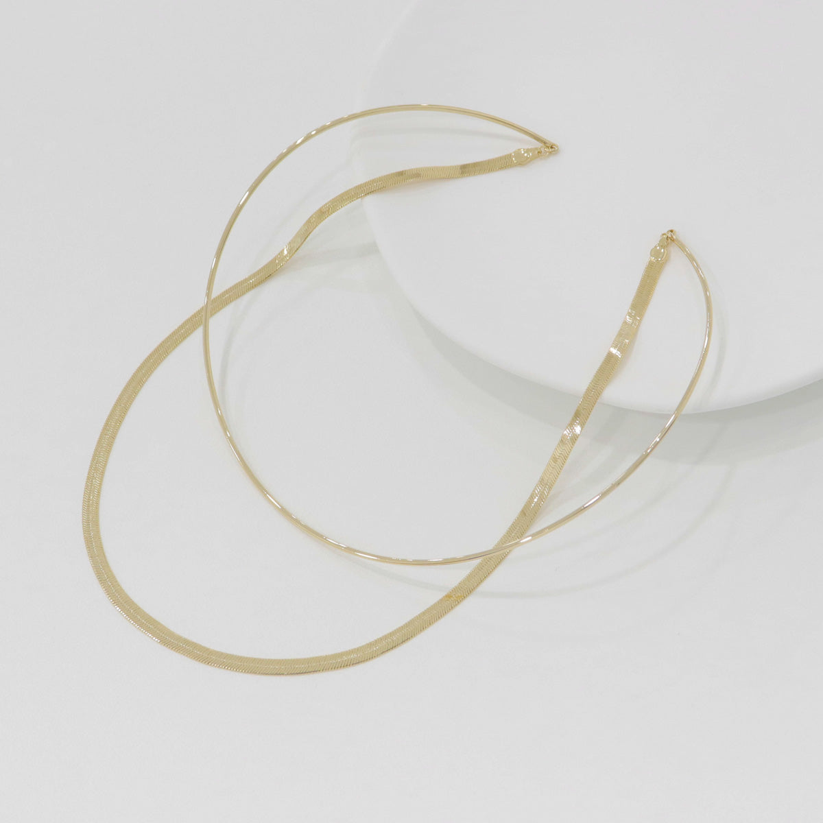 Layered Snake Chain Choker – Minimalist Brass Necklace | 8TTITTO8